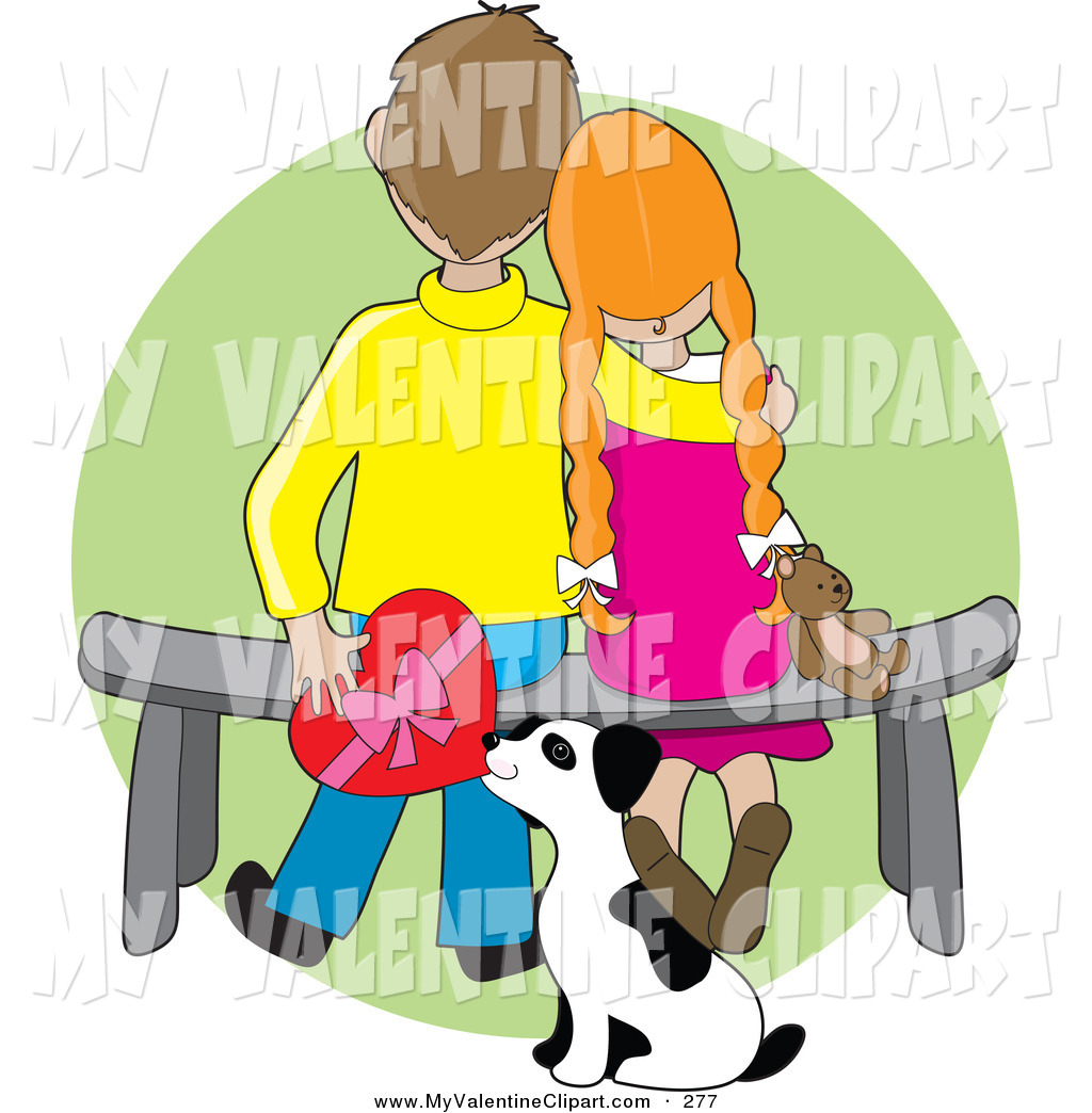 Девочка и мальчик сидят на скамейке