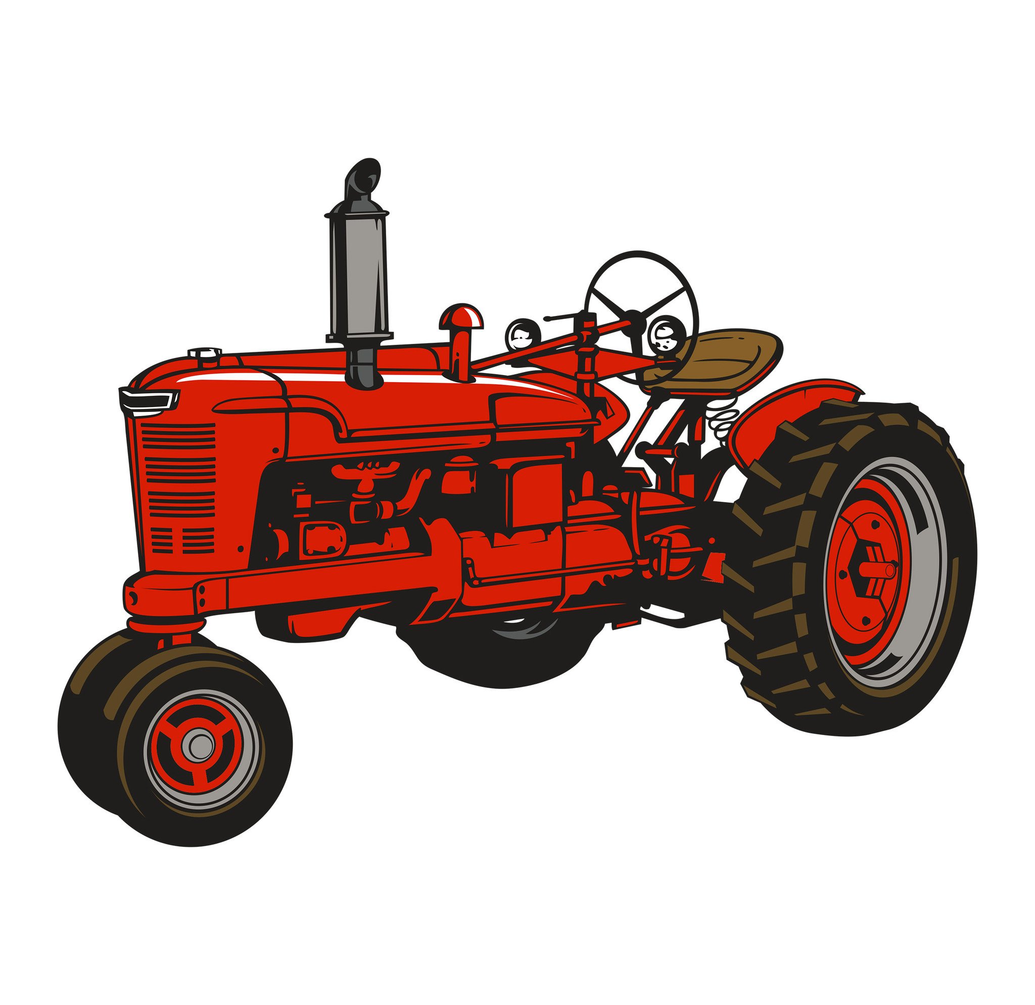 Farmall tractor clipart