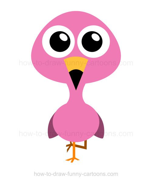 easy cartoon flamingo