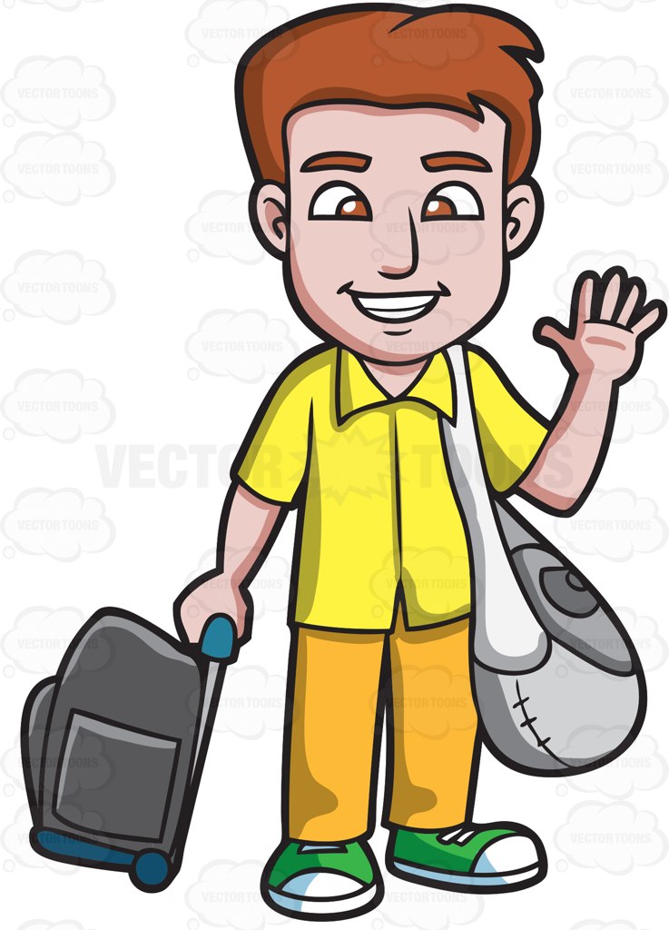 737x1024 A Man Waving Goodbye Before He Leaves Cartoon Clipart Vector Toons...