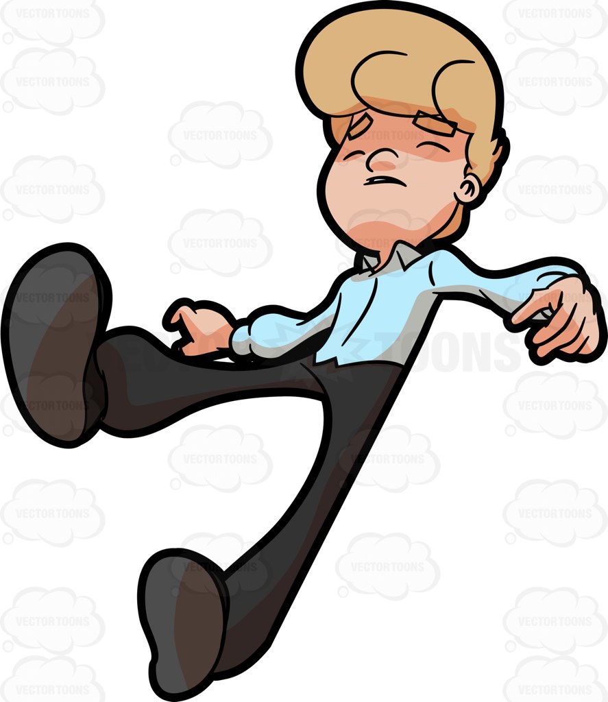 887x1024 A Man Falls Down On The Floor As He Faints Cartoon Clipart.