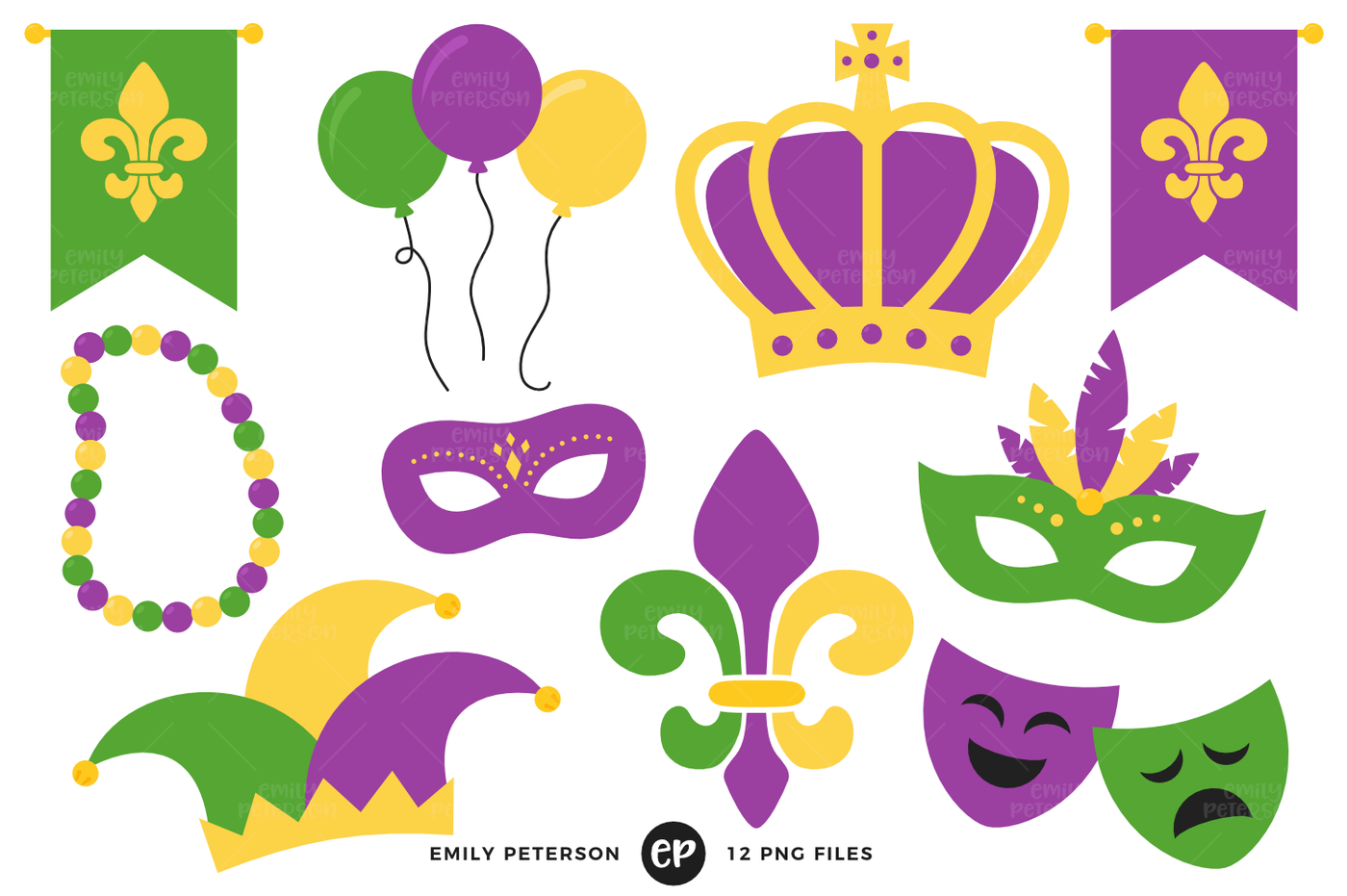 1400x931 Mardi Gras Clipart By Emily Peterson Studio.