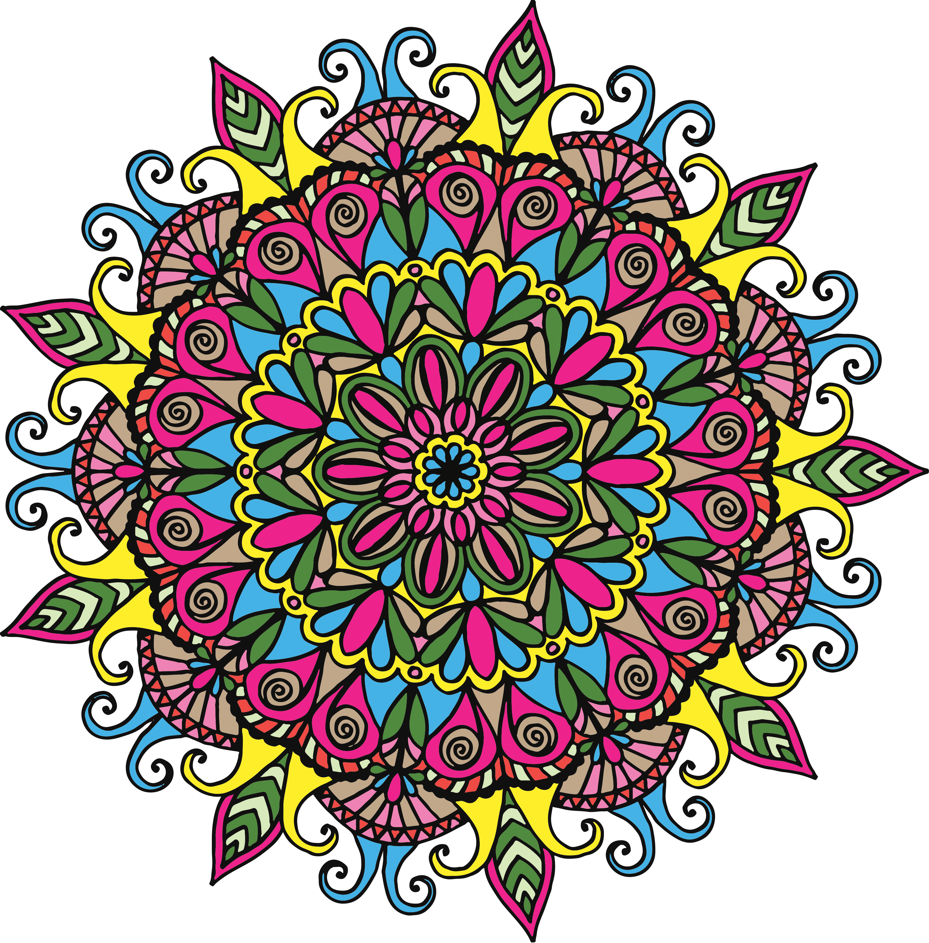 Mandala Art Border Design Colourful