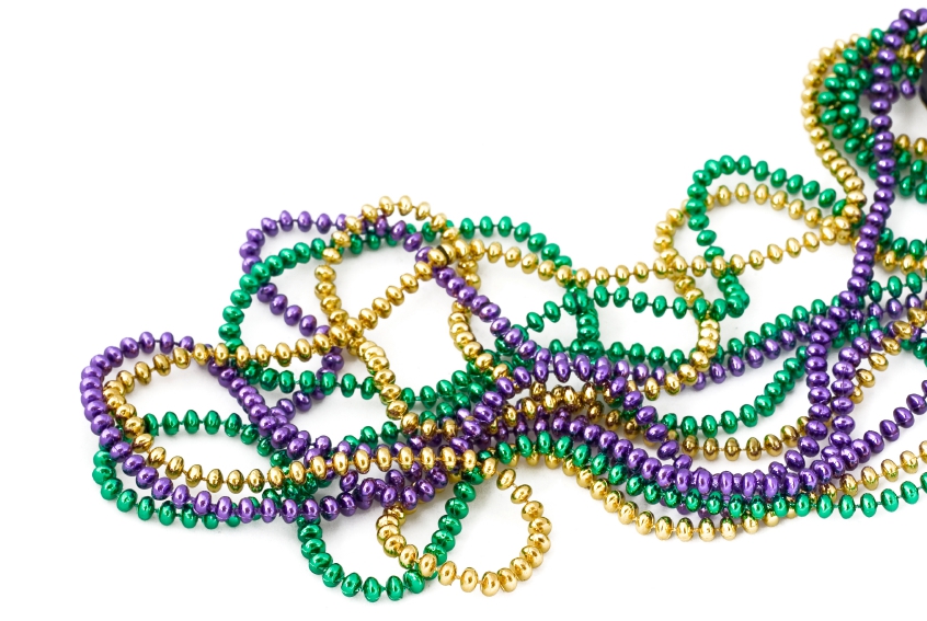 mardi gras bead hat