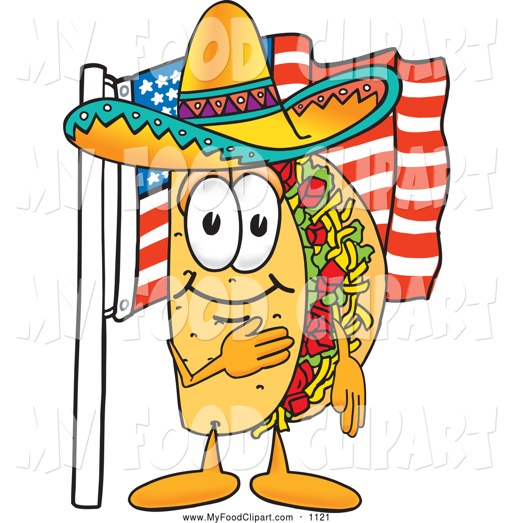 1024x1044 Food Clip Art Of A Patriotic Taco Mascot Cartoon Character.