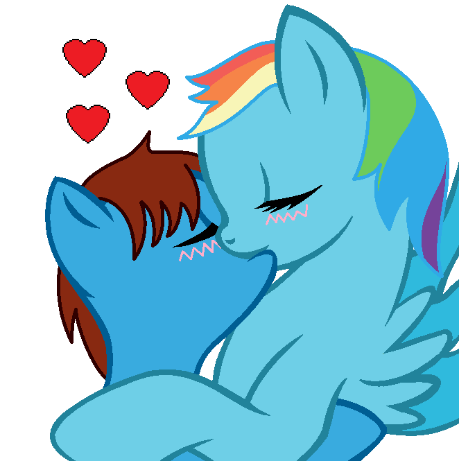 my little pony applejack and rainbow dash kiss