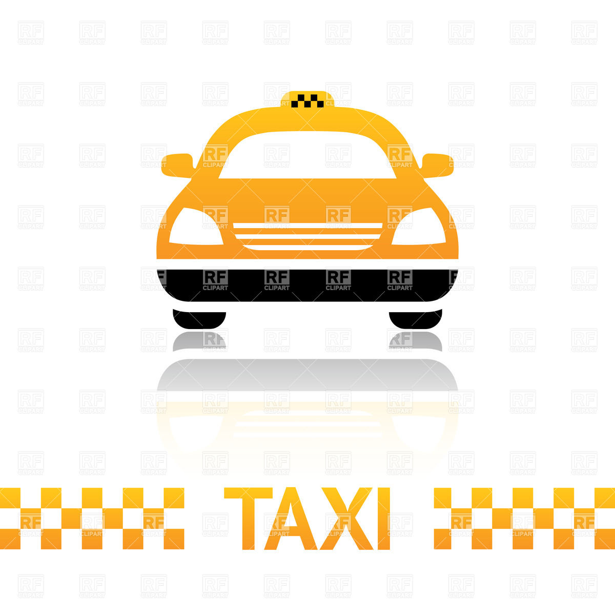 Автомобиль такси на белом фоне
