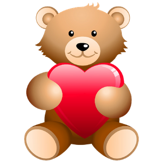 cartoon teddy bear with heart