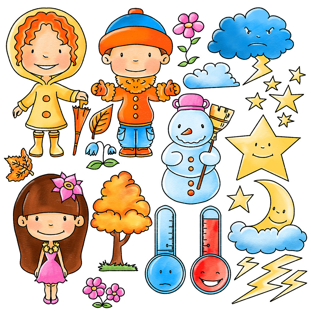 Cute weather clipart 🔥 Cute Weather Clipart Graphic by cliph