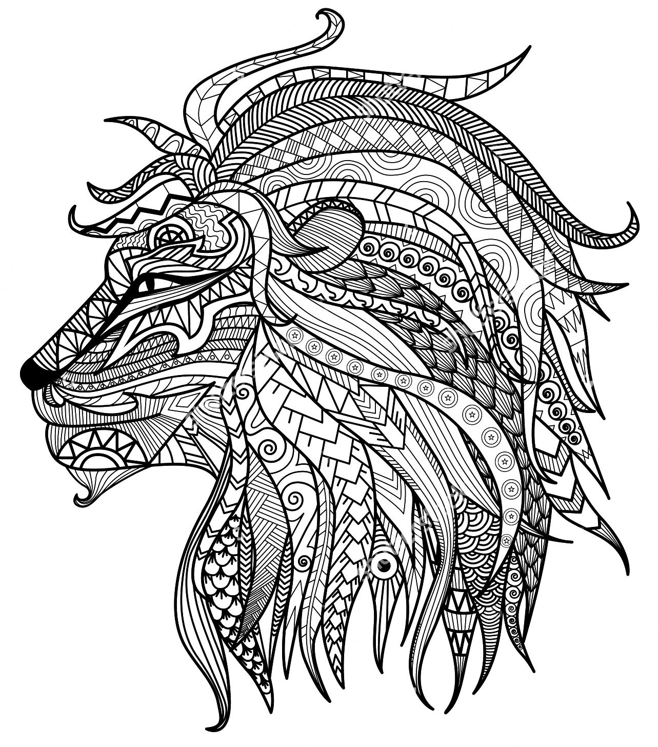 Printable Lion Head Coloring Pages Click To Find More Coloring Sheets