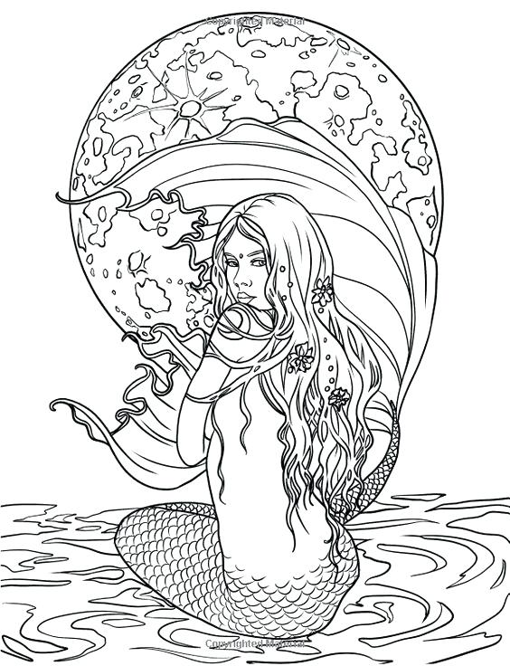 Adult Coloring Pages Mermaid at GetDrawings | Free download