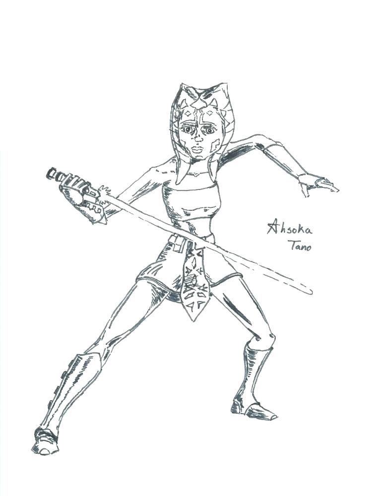 Star Wars Coloring Pages Ahsoka - Coloring and Drawing