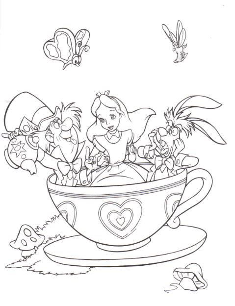 Alice In Wonderland Flowers Coloring Pages at GetDrawings | Free download