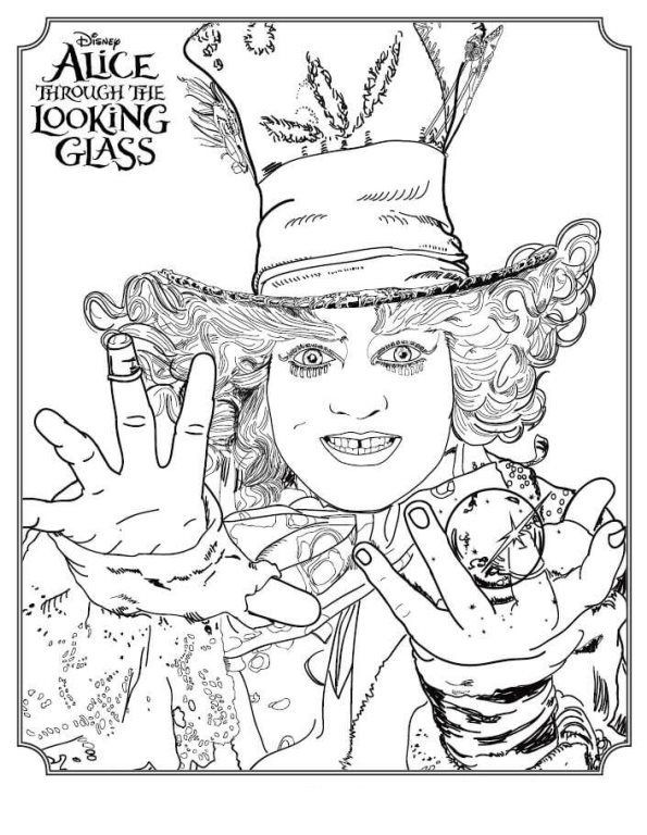 Alice In Wonderland Mad Hatter Coloring Pages at GetDrawings | Free