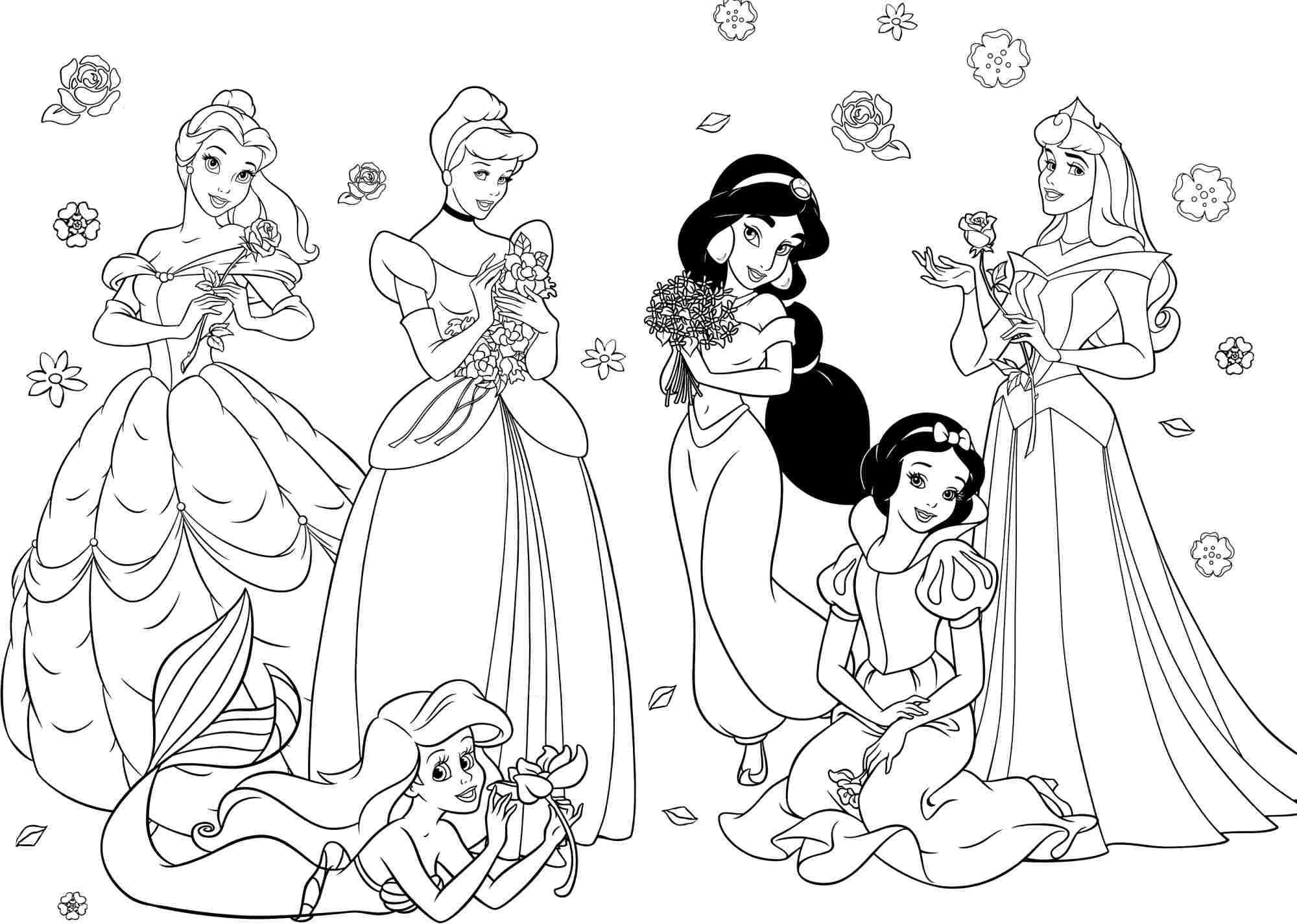 All The Disney Princesses Coloring Pages