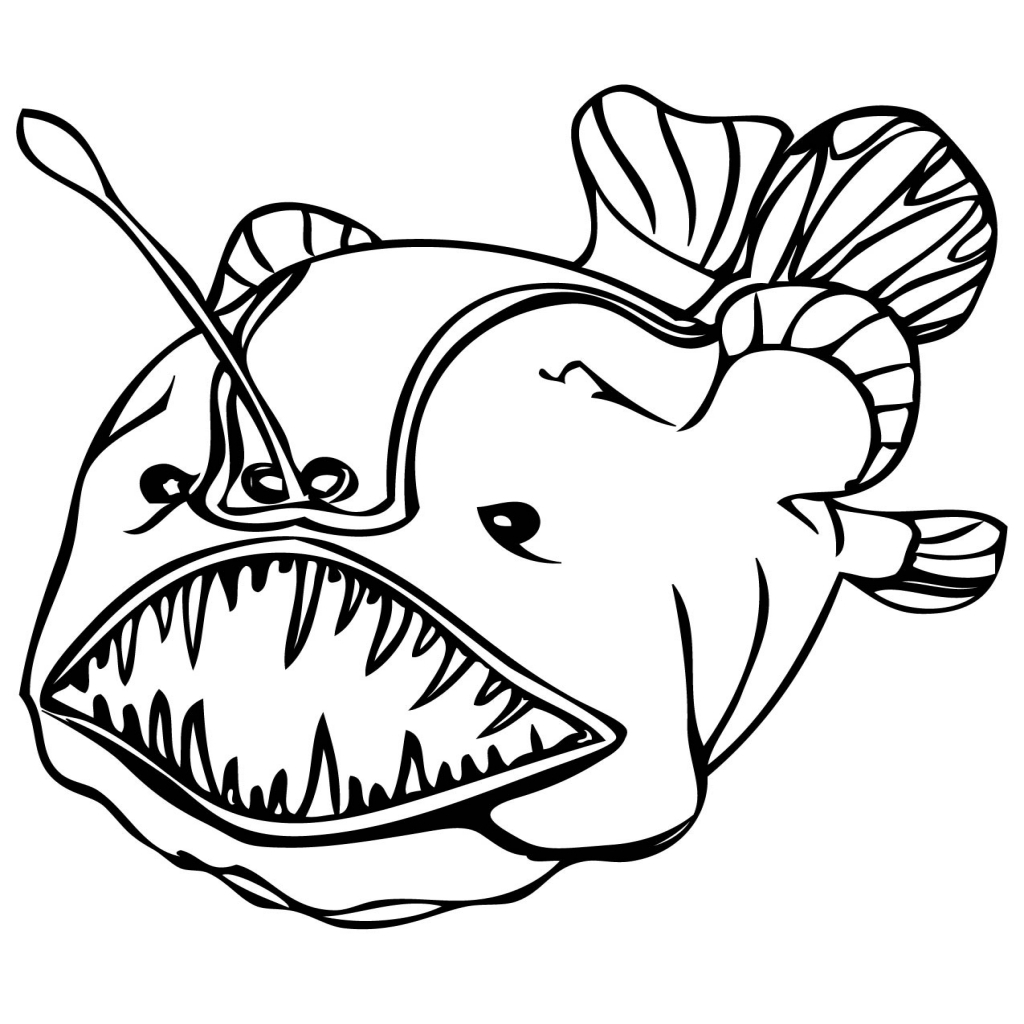 Angler Fish Coloring Page at GetDrawings | Free download