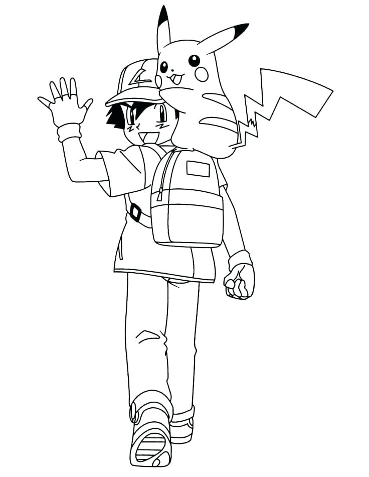 Ash And Pikachu Coloring Pages at GetDrawings | Free download