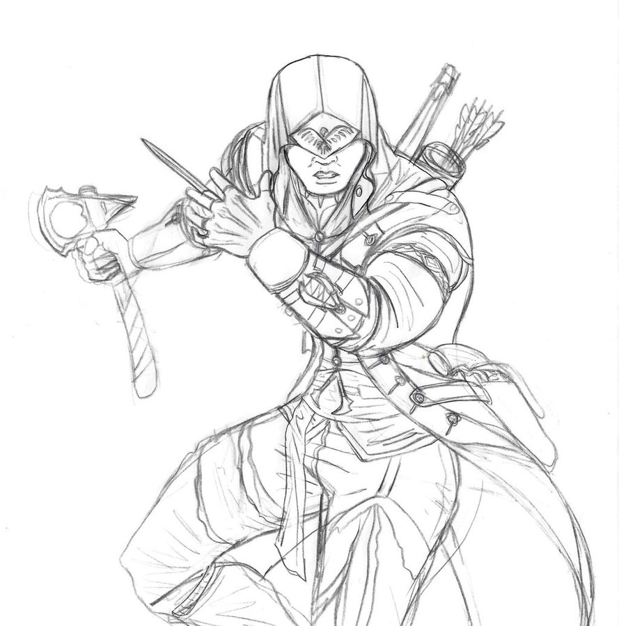 889x899 Assassin Creed Coloring Pages For Boys.