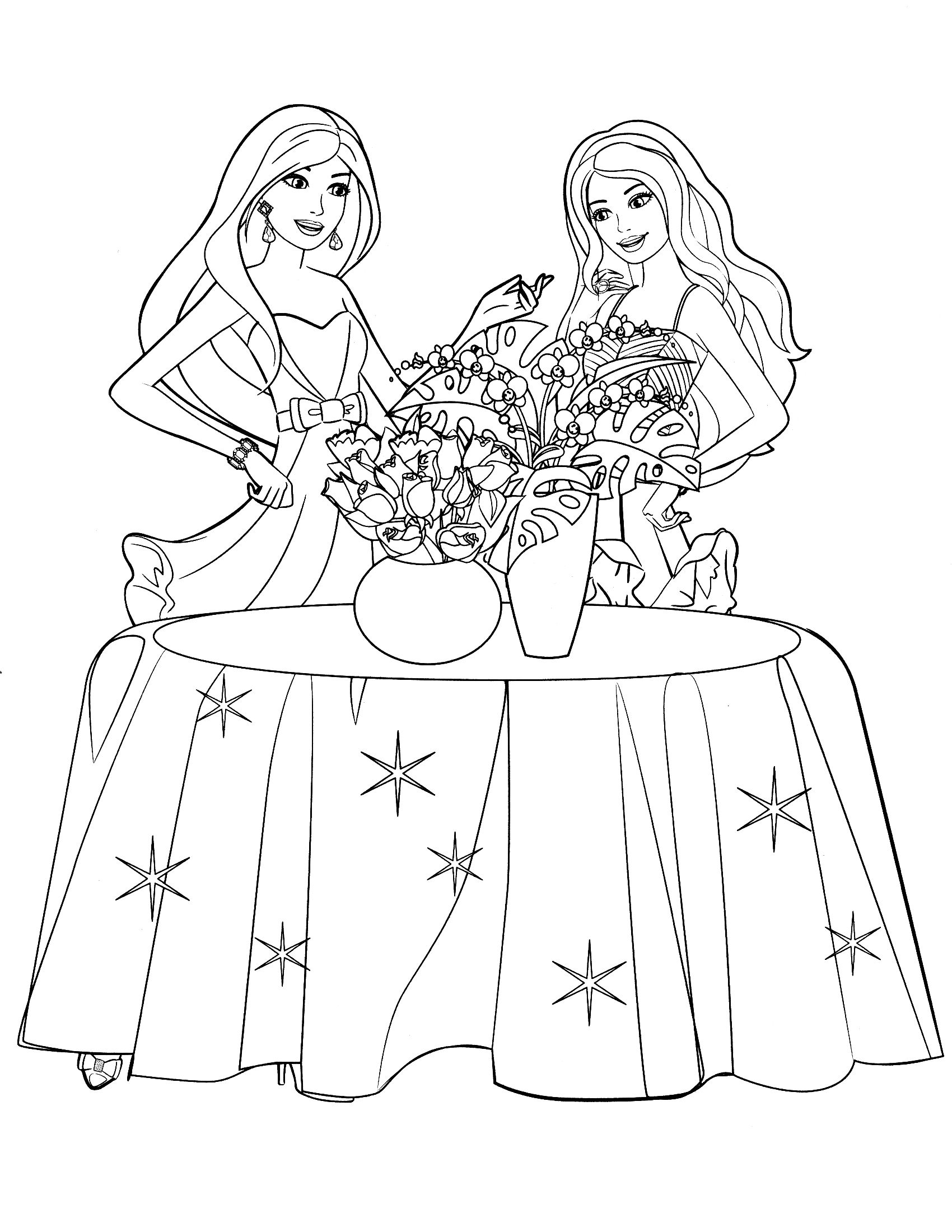 Barbie And Friends Coloring Pages at GetDrawings | Free download