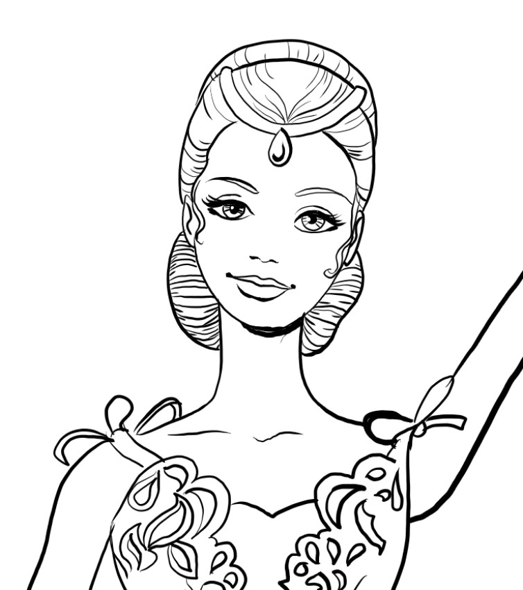 Barbie Coloring Pages For Kids at GetDrawings | Free download