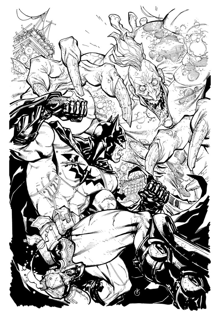 Cartoon Batman Arkham Coloring Pages for Kindergarten