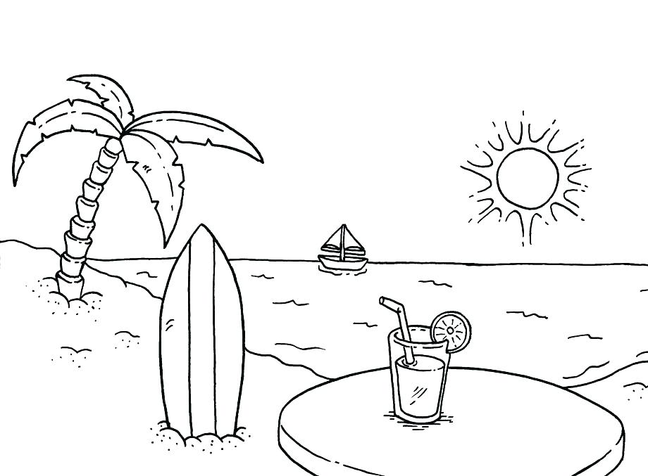 Beach Scene Coloring Pages At Getdrawings Free Download