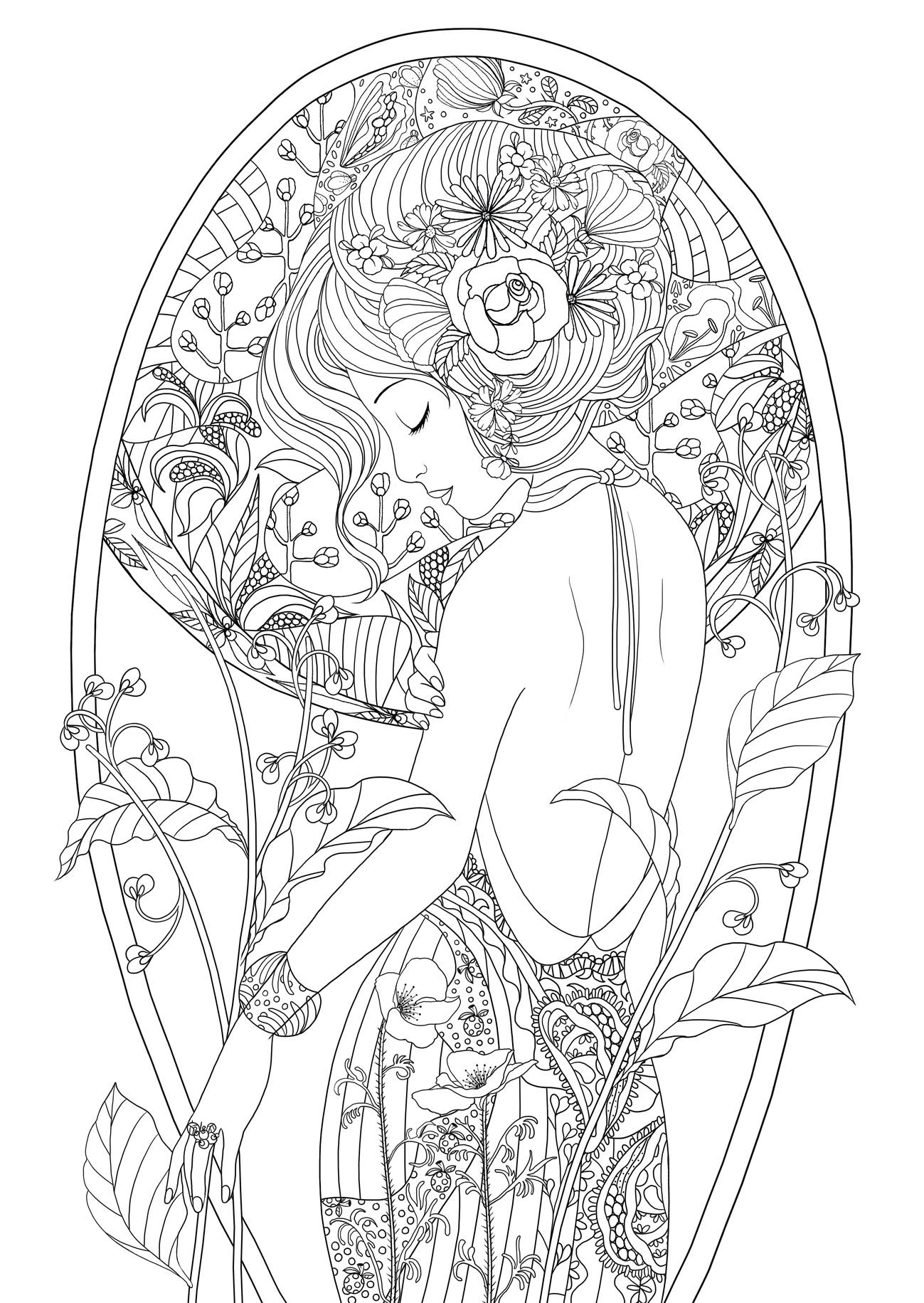 Beautiful Woman Coloring Pages at GetDrawings | Free download