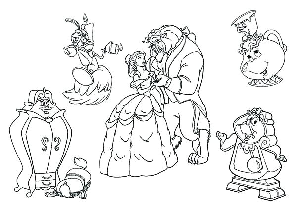 Beauty And The Beast Characters Coloring Pages At Getdrawings 