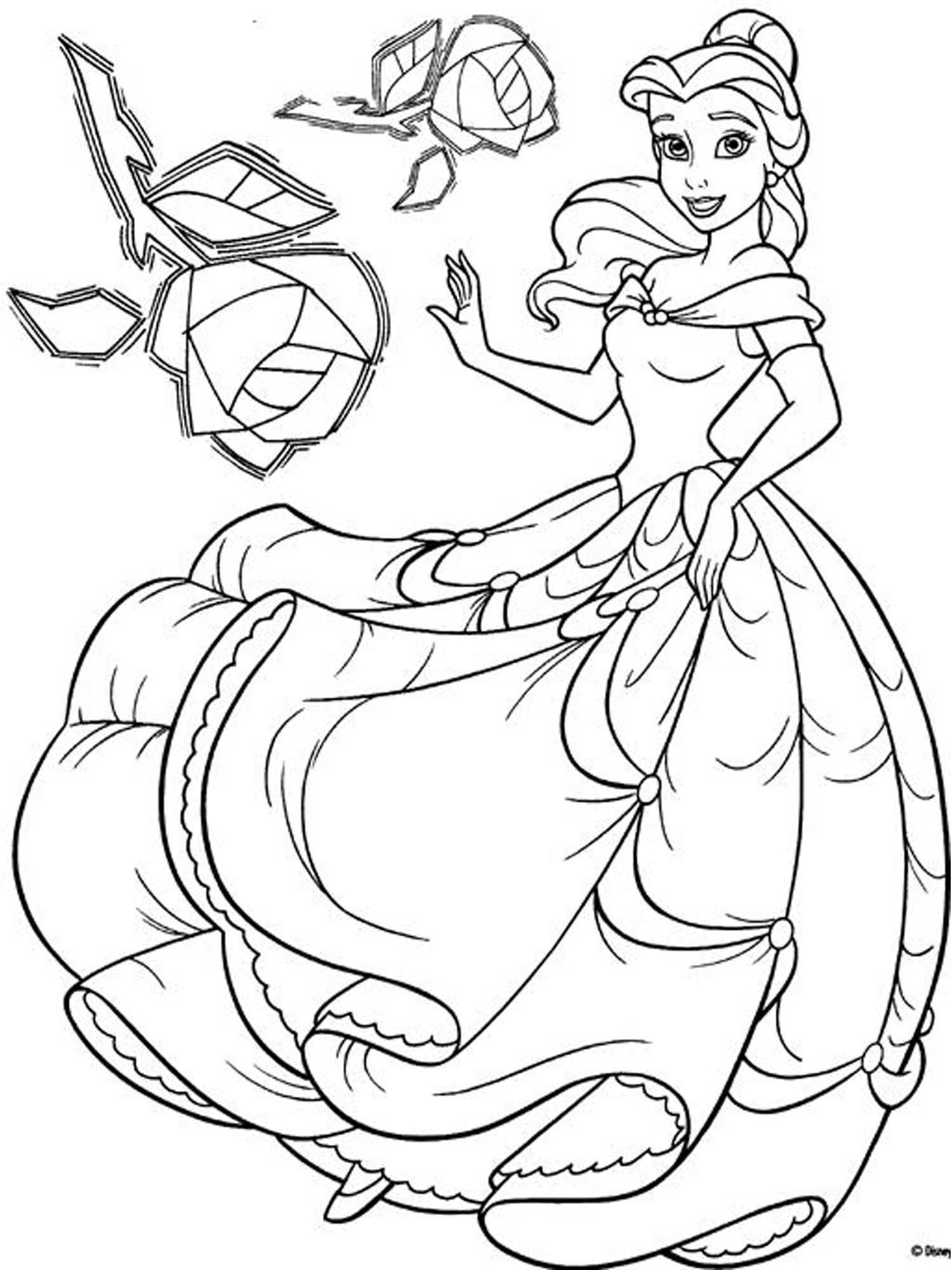 Belle Disney Princess Coloring Pages at GetDrawings | Free ...