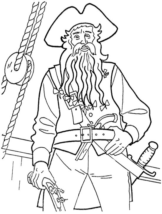 Blackbeard Coloring Pages at GetDrawings | Free download