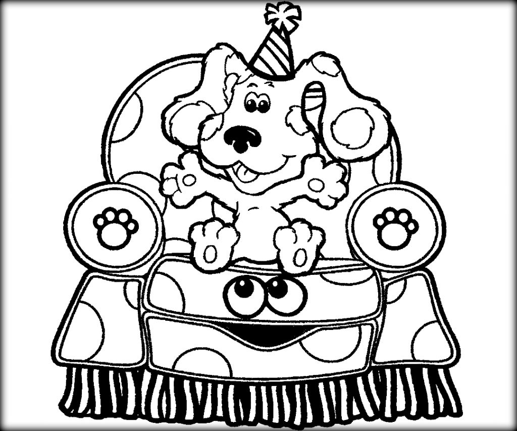Blue&rsquo;s Clues and Magenta Playing with Blocks Coloring Page