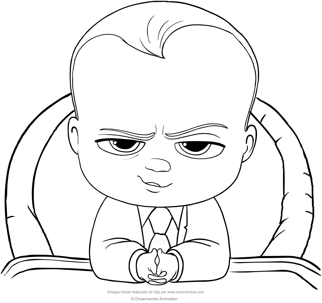 Simple Boss Baby Coloring Pages Pdf for Kindergarten