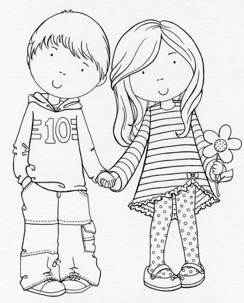Boy And Girl Holding Hands Coloring Pages at GetDrawings ...