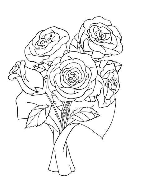 Bunch Of Roses Coloring Pages At Getdrawings Free Download