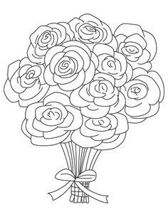 Bunch Of Roses Coloring Pages At Getdrawings Free Download