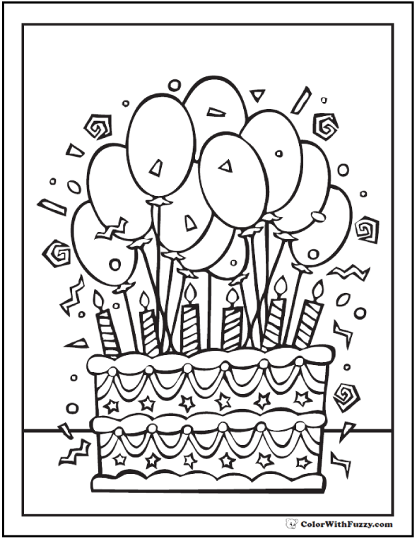 Cake Coloring Pages at GetDrawings | Free download