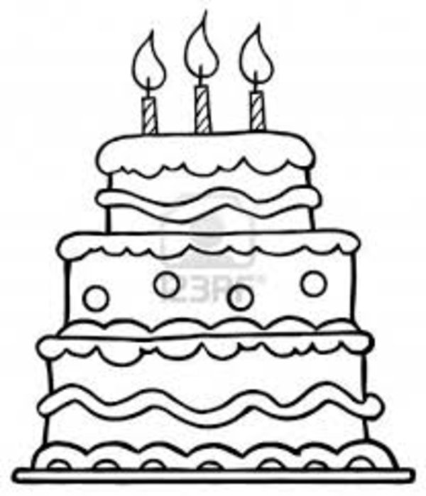 Coloring page of a cake that&rsquo;s a work of art