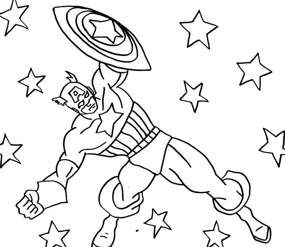 Captain America Cartoon Coloring Pages At Getdrawingscom Free For