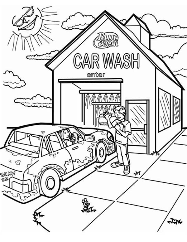 Coloring pages car wash