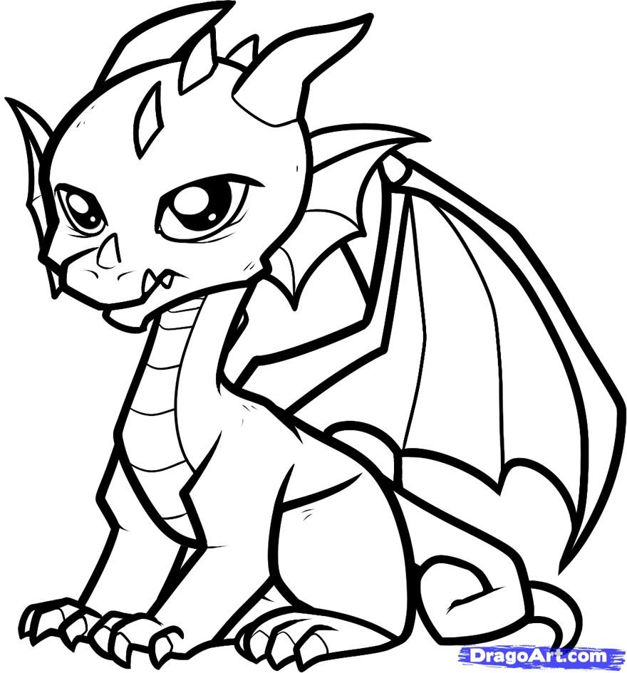 Cartoon Dragon Coloring Pages At Getdrawings Free Download