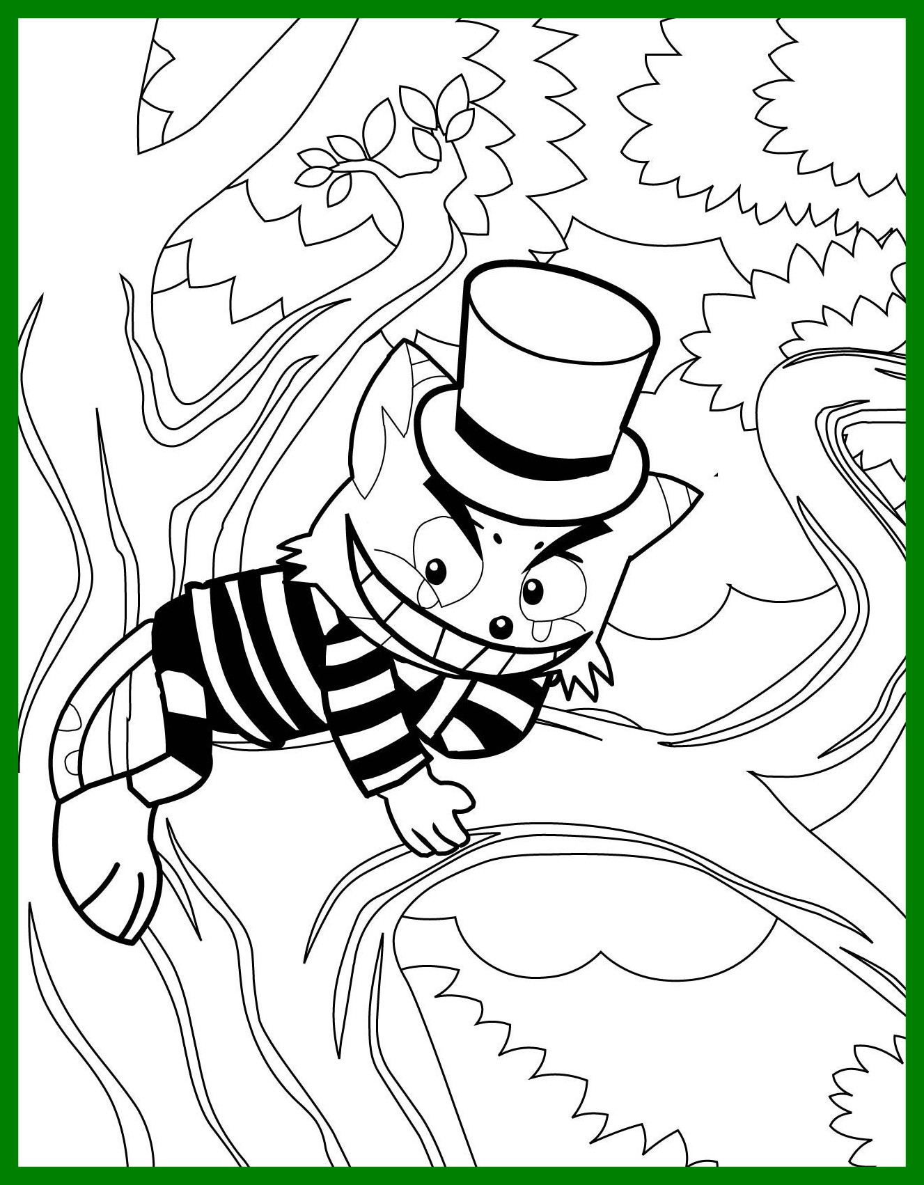 Cheshire Cat Coloring Pages at GetDrawings | Free download