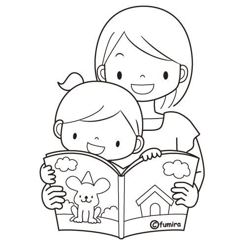 Child Reading Coloring Page at GetDrawings | Free download