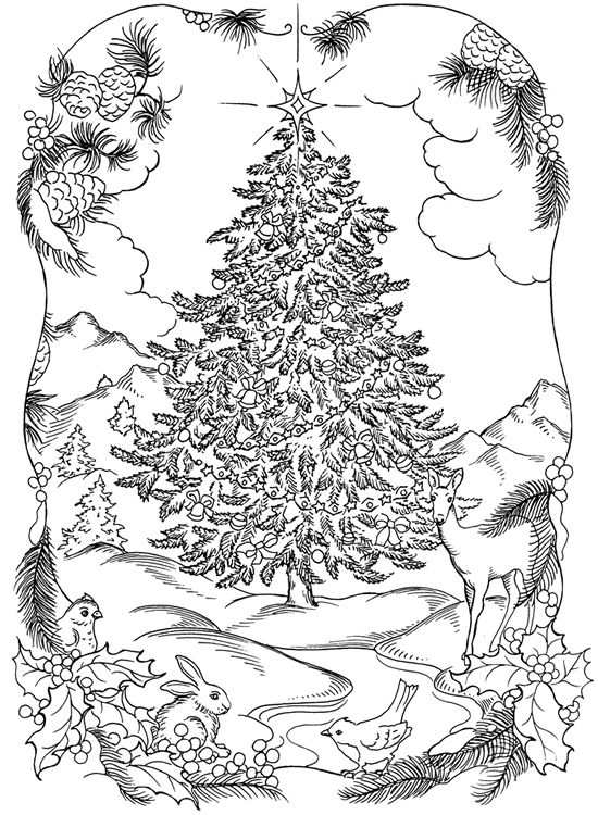 Christmas Adult Coloring Pages Free at GetDrawings | Free download
