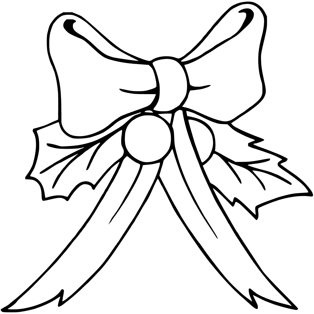 Christmas Bow Coloring Page At GetDrawings Free Download