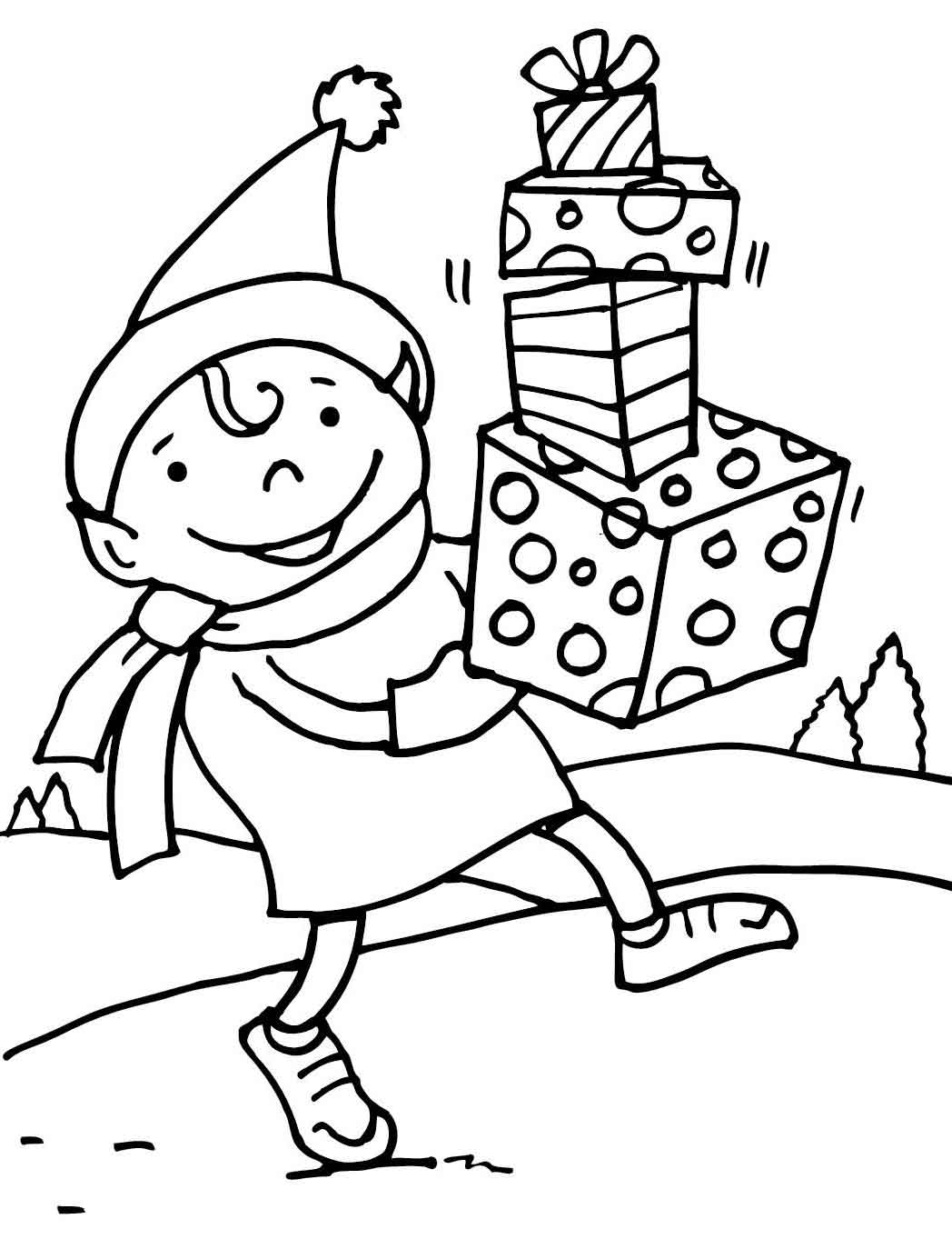 Christmas Elf Coloring Pages Printable At GetDrawings Free Download