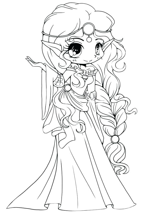 Coll Coloring Pages : Cute Elf Coloring Pages - Anime Elf Coloring