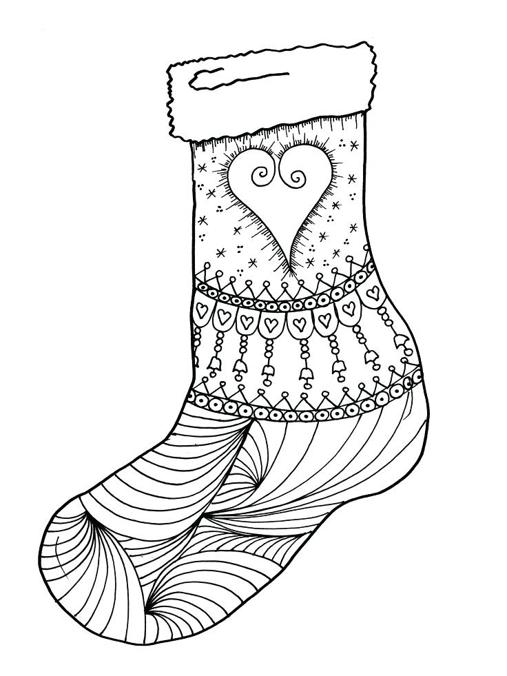 Christmas Stocking Coloring Pages Pattern at GetDrawings | Free download