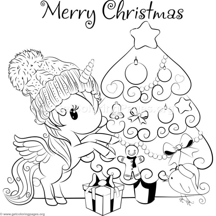 Christmas Unicorn Coloring Pages At GetDrawings Free Download