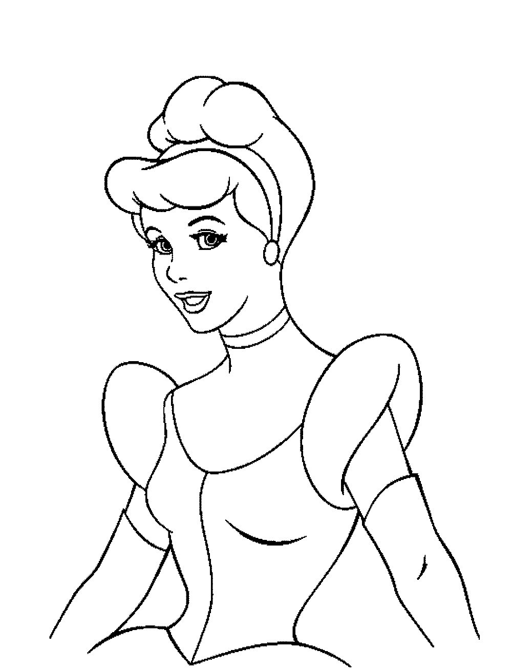 Cinderella face coloring pages