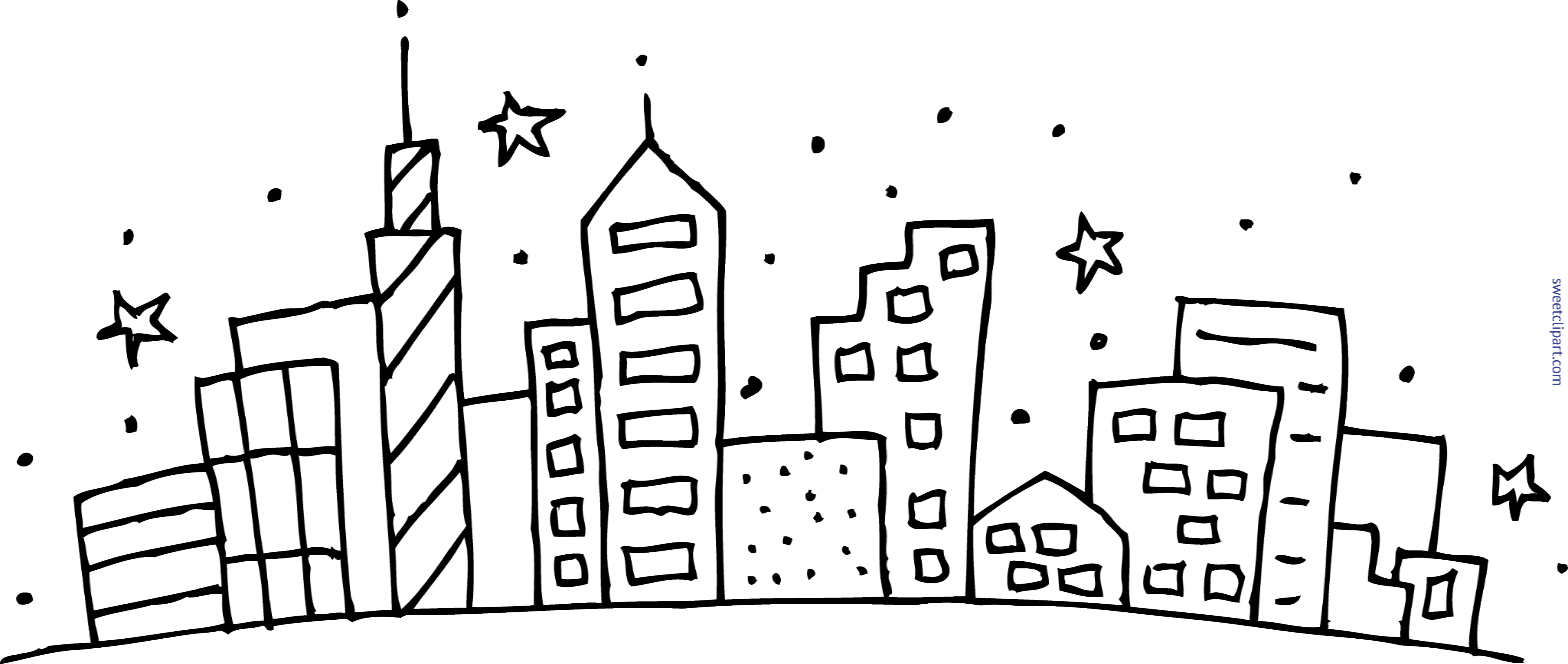 Cityscape Coloring Page City Sketch Coloring Page